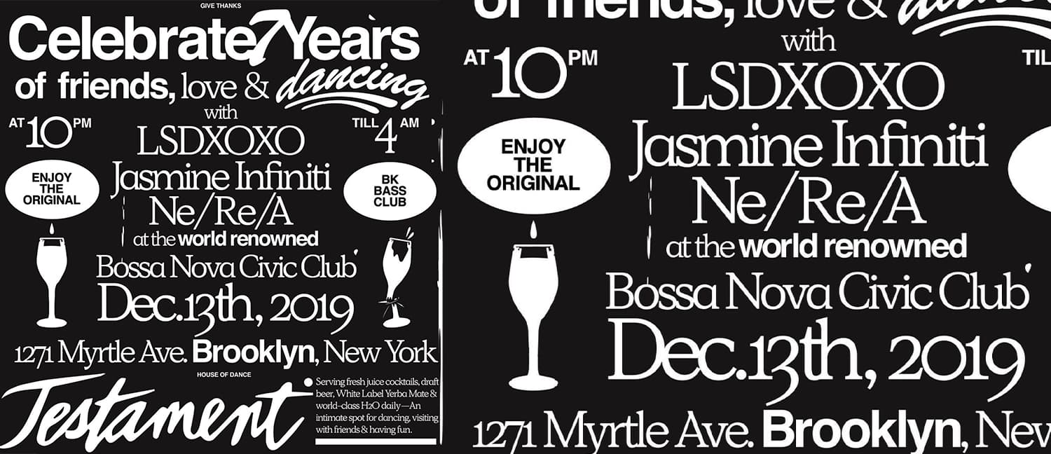 Club Flyer 10 years of Bossa Nova Civic Club, Design by Julian C. Duron